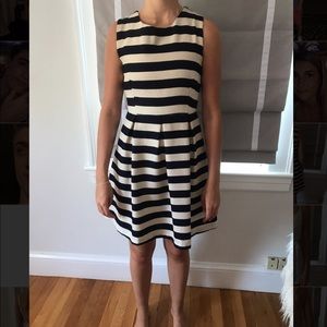 Navy striped cocktail dress